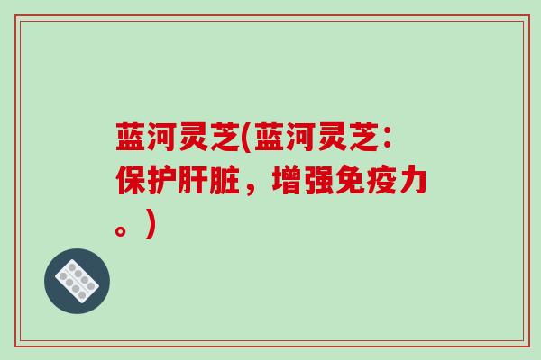 蓝河灵芝(蓝河灵芝：保护肝脏，增强免疫力。)