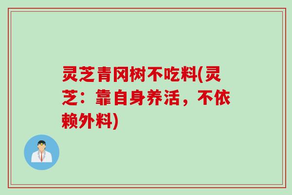 灵芝青冈树不吃料(灵芝：靠自身养活，不依赖外料)