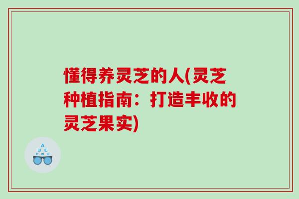 懂得养灵芝的人(灵芝种植指南：打造丰收的灵芝果实)