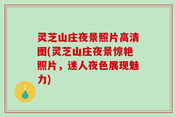 灵芝山庄夜景照片高清图(灵芝山庄夜景惊艳照片，迷人夜色展现魅力)