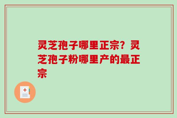 灵芝孢子哪里正宗？灵芝孢子粉哪里产的最正宗