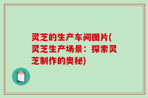 灵芝的生产车间图片(灵芝生产场景：探索灵芝制作的奥秘)