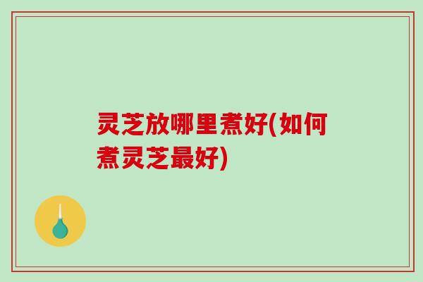 灵芝放哪里煮好(如何煮灵芝最好)