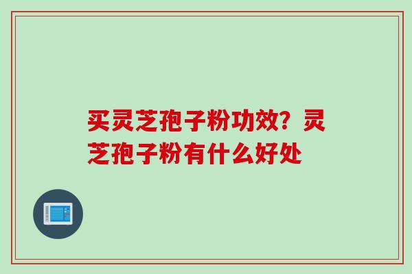 买灵芝孢子粉功效？灵芝孢子粉有什么好处