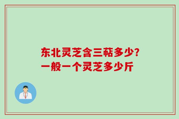 东北灵芝含三萜多少？一般一个灵芝多少斤