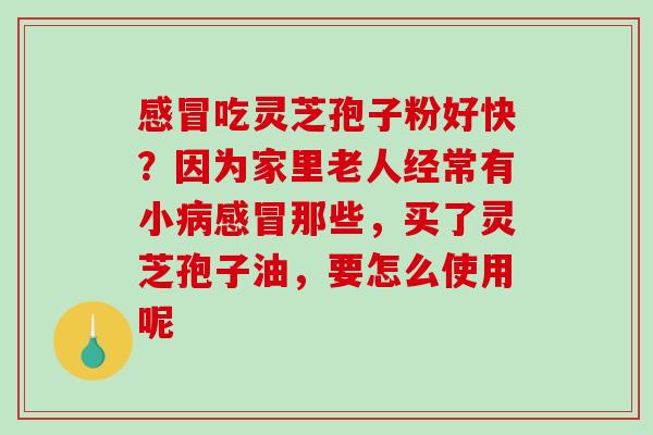 感冒吃灵芝孢子粉好快？因为家里老人经常有小病感冒那些，买了灵芝孢子油，要怎么使用呢