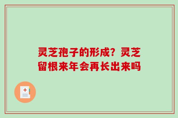 灵芝孢子的形成？灵芝留根来年会再长出来吗