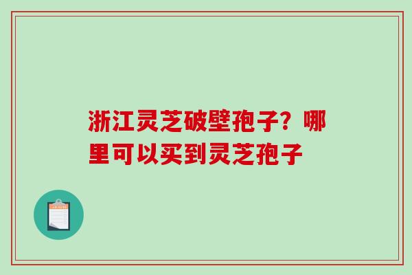 浙江灵芝破壁孢子？哪里可以买到灵芝孢子