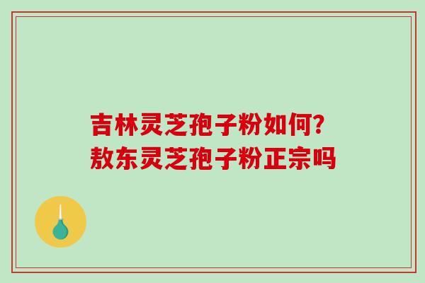 吉林灵芝孢子粉如何？敖东灵芝孢子粉正宗吗
