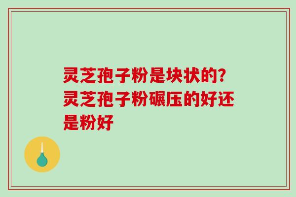 灵芝孢子粉是块状的?灵芝孢子粉碾压的好还是粉好 灵芝孢子粉是块状的?灵芝孢子粉碾压的好还是粉好