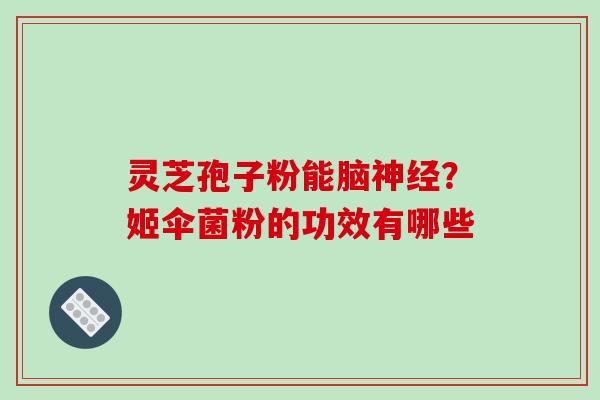 灵芝孢子粉能脑神经？姬伞菌粉的功效有哪些