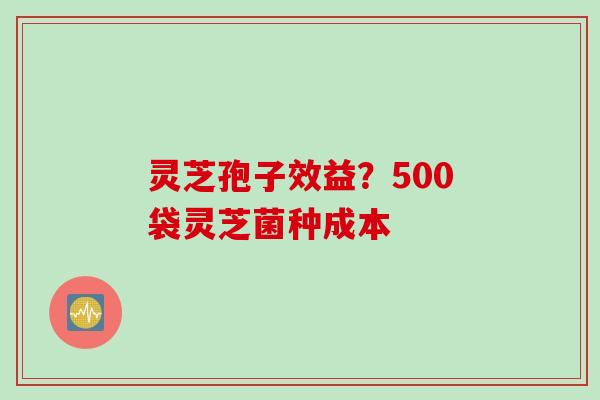 灵芝孢子效益？500袋灵芝菌种成本