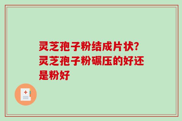 灵芝孢子粉结成片状？灵芝孢子粉碾压的好还是粉好