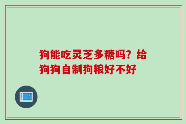 狗能吃灵芝多糖吗?给狗狗自制狗粮好不好 狗能吃灵芝多糖吗?给狗狗自制狗粮好不好