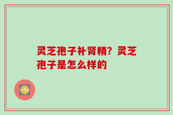 灵芝孢子补肾精？灵芝孢子是怎么样的