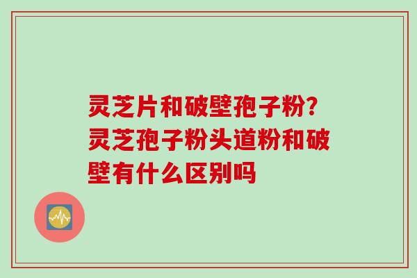 灵芝片和破壁孢子粉？灵芝孢子粉头道粉和破壁有什么区别吗
