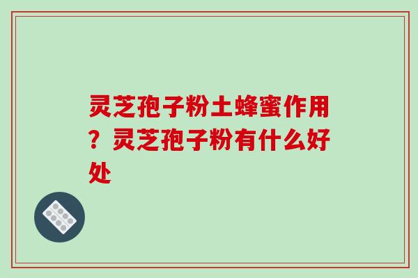 灵芝孢子粉土蜂蜜作用？灵芝孢子粉有什么好处