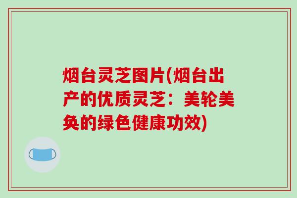 烟台灵芝图片(烟台出产的优质灵芝：美轮美奂的绿色健康功效)