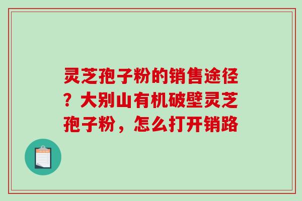 灵芝孢子粉的销售途径？大别山有机破壁灵芝孢子粉，怎么打开销路