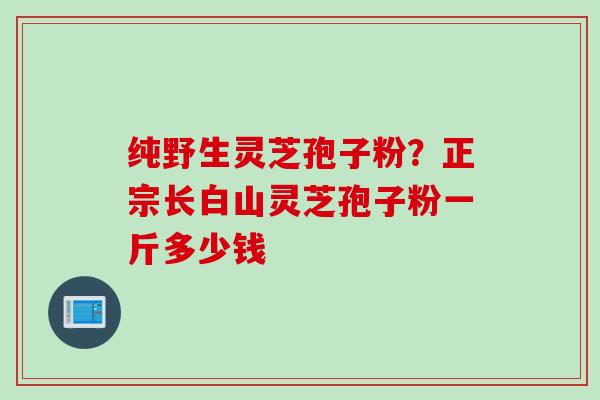 纯野生灵芝孢子粉？正宗长白山灵芝孢子粉一斤多少钱