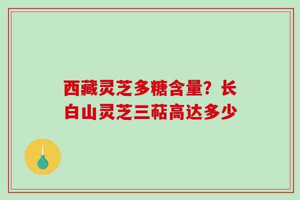 西藏灵芝多糖含量？长白山灵芝三萜高达多少