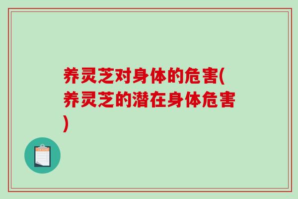 养灵芝对身体的危害(养灵芝的潜在身体危害)