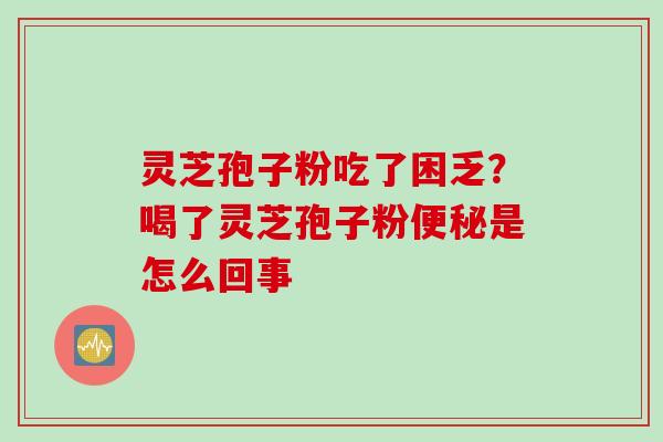 灵芝孢子粉吃了困乏？喝了灵芝孢子粉便秘是怎么回事
