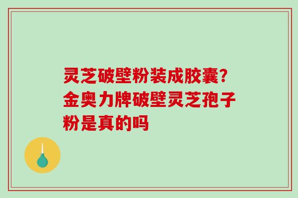 灵芝破壁粉装成胶囊？金奥力牌破壁灵芝孢子粉是真的吗