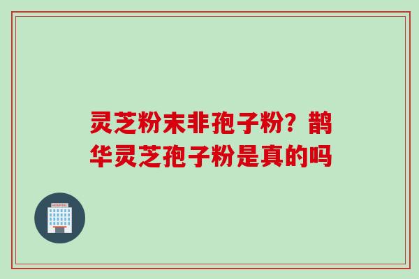 灵芝粉末非孢子粉？鹊华灵芝孢子粉是真的吗