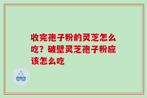 收完孢子粉的灵芝怎么吃？破壁灵芝孢子粉应该怎么吃