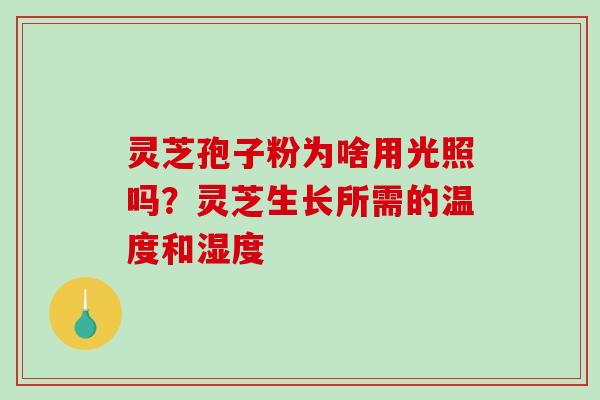 灵芝孢子粉为啥用光照吗？灵芝生长所需的温度和湿度