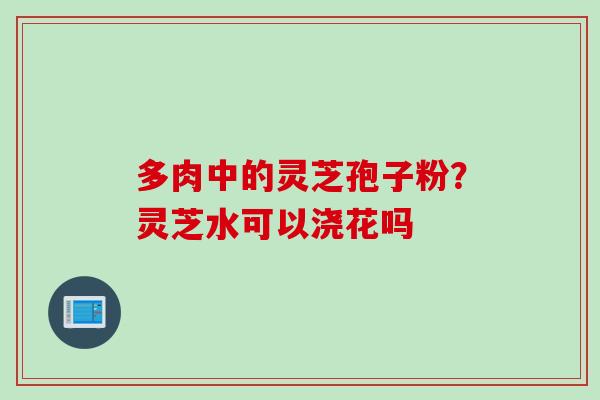 多肉中的灵芝孢子粉？灵芝水可以浇花吗