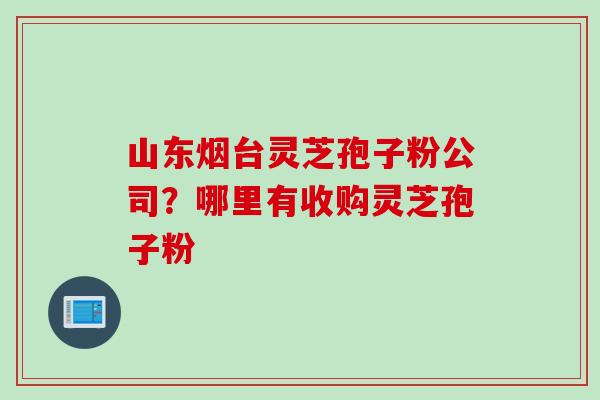 山东烟台灵芝孢子粉公司？哪里有收购灵芝孢子粉