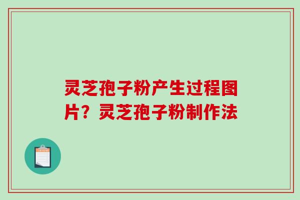 灵芝孢子粉产生过程图片？灵芝孢子粉制作法