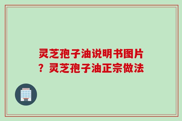 灵芝孢子油说明书图片？灵芝孢子油正宗做法