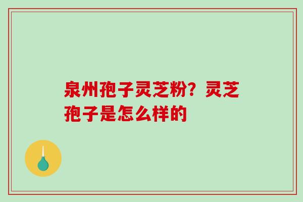 泉州孢子灵芝粉？灵芝孢子是怎么样的
