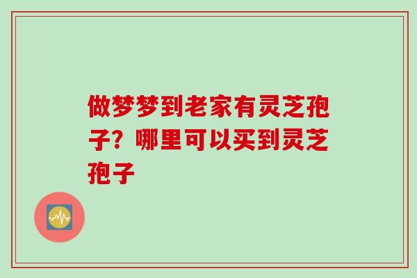 做梦梦到老家有灵芝孢子？哪里可以买到灵芝孢子