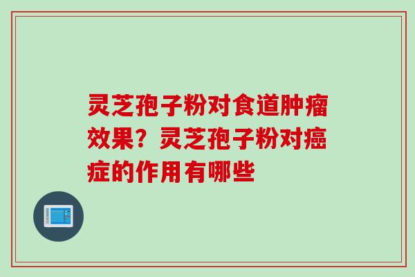 灵芝孢子粉对食道效果？灵芝孢子粉对症的作用有哪些