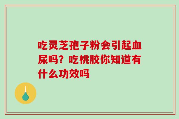 吃灵芝孢子粉会引起血尿吗？吃桃胶你知道有什么功效吗