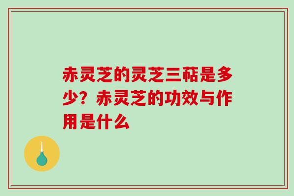 赤灵芝的灵芝三萜是多少?赤灵芝的功效与作用是什么 赤灵芝的灵芝三萜是多少?赤灵芝的功效与作用是什么