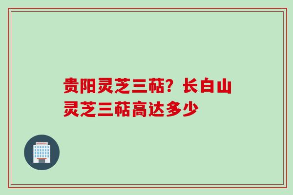 贵阳灵芝三萜？长白山灵芝三萜高达多少