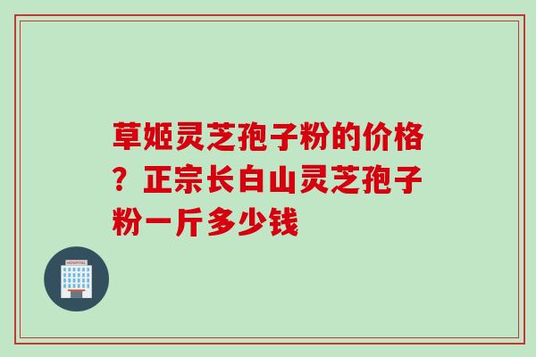草姬灵芝孢子粉的价格？正宗长白山灵芝孢子粉一斤多少钱