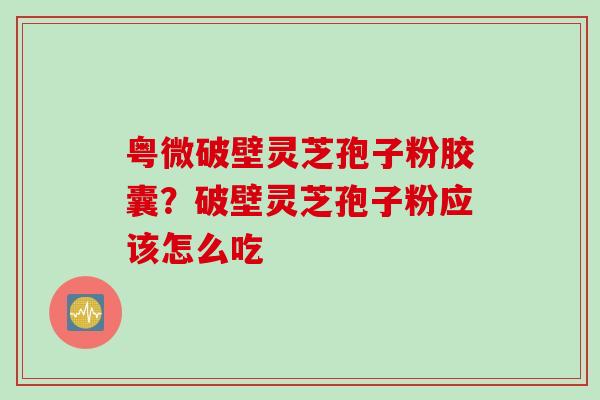 粤微破壁灵芝孢子粉胶囊？破壁灵芝孢子粉应该怎么吃