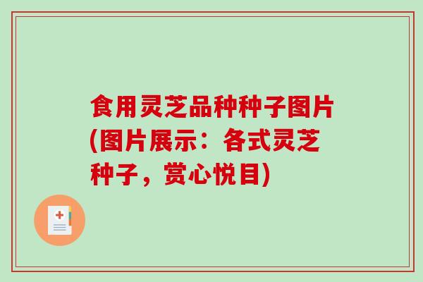 食用灵芝品种种子图片(图片展示：各式灵芝种子，赏心悦目)