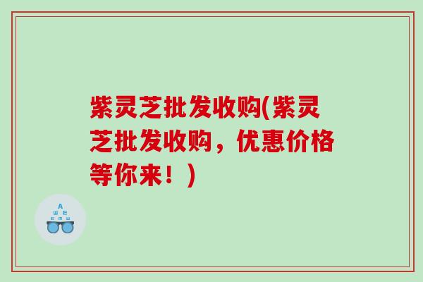 紫灵芝批发收购(紫灵芝批发收购，优惠价格等你来！)