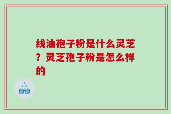 线油孢子粉是什么灵芝？灵芝孢子粉是怎么样的