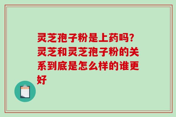 灵芝孢子粉是上药吗？灵芝和灵芝孢子粉的关系到底是怎么样的谁更好