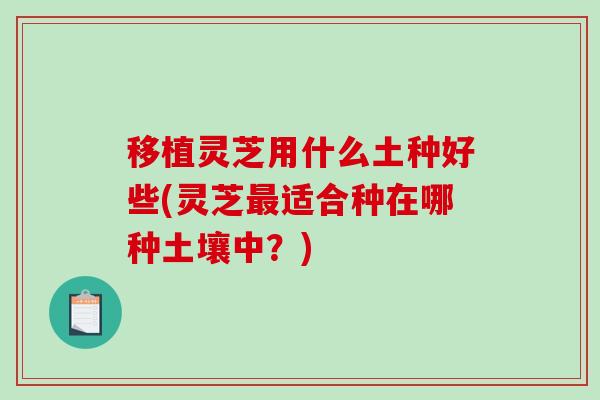 移植灵芝用什么土种好些(灵芝适合种在哪种土壤中？)