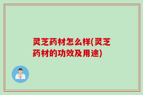 灵芝药材怎么样(灵芝药材的功效及用途)