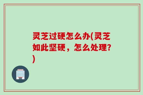 灵芝过硬怎么办(灵芝如此坚硬，怎么处理？)